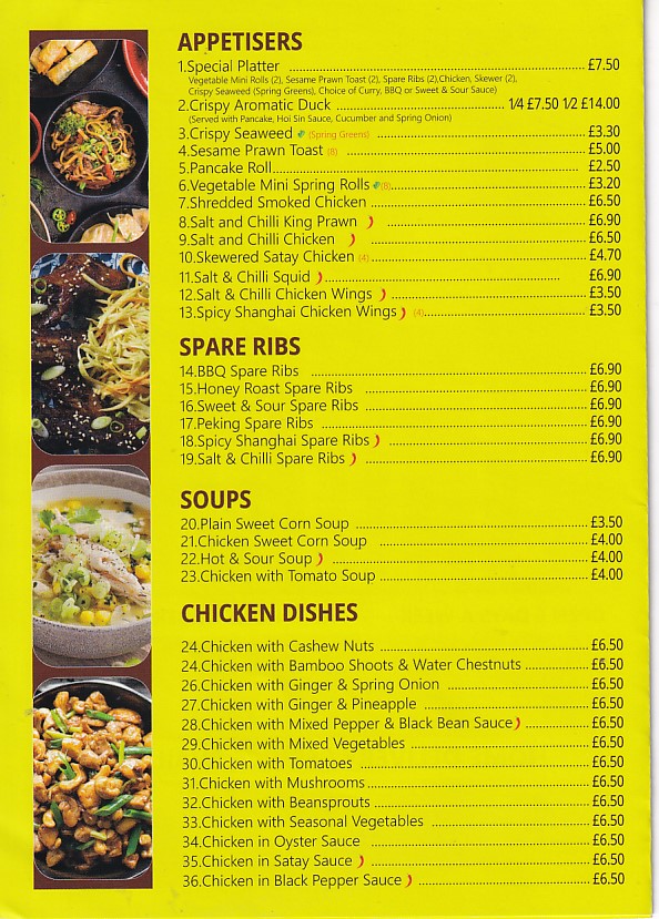 Lucky star chinese cantonese menu bridgend