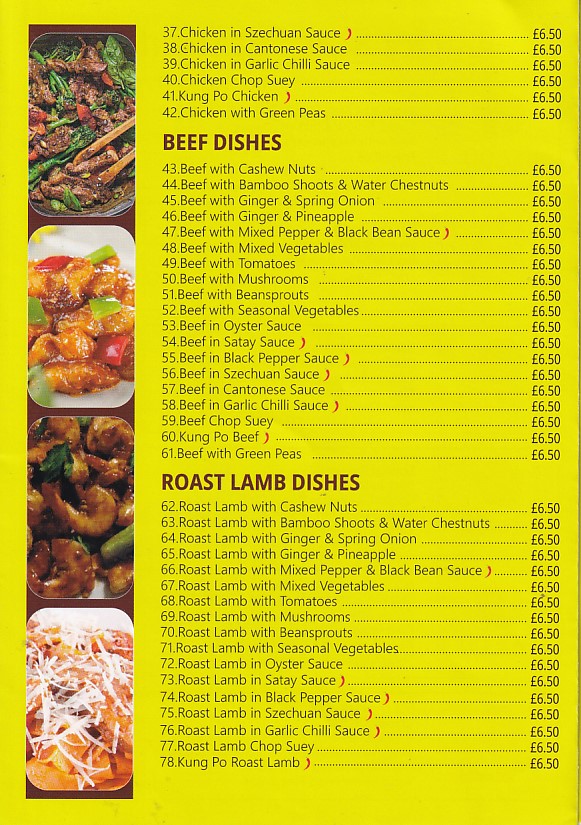 Lucky star chinese cantonese menu bridgend