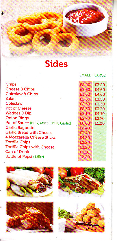 Olympic Takeaway menu Bridgend