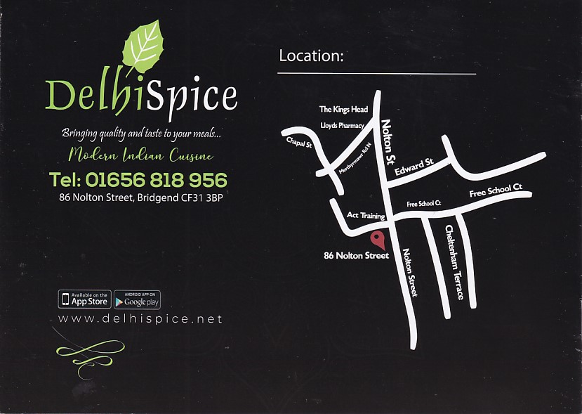 Menu of Delhi Spice