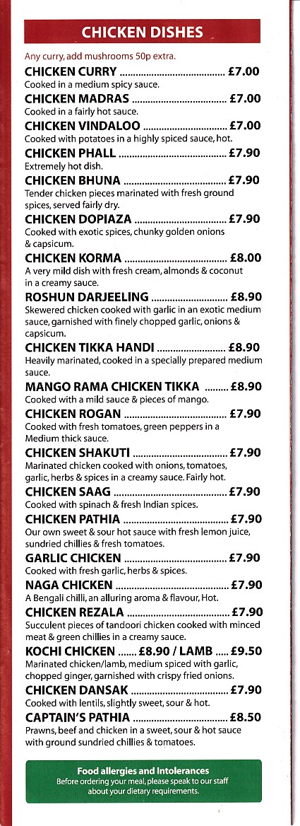 Bayleaf Indian takeaway menu in Pyle