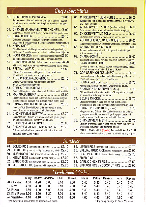 spice land indian menu pencoed